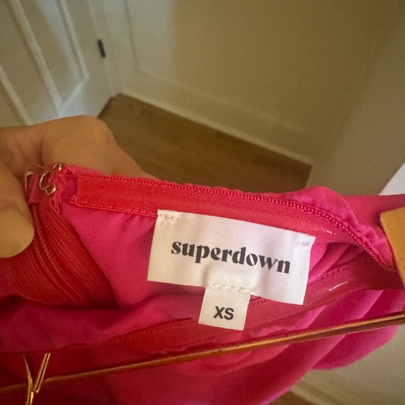 Superdown Jolie Strapless Romper in Hot Pink - Picture 3 of 5